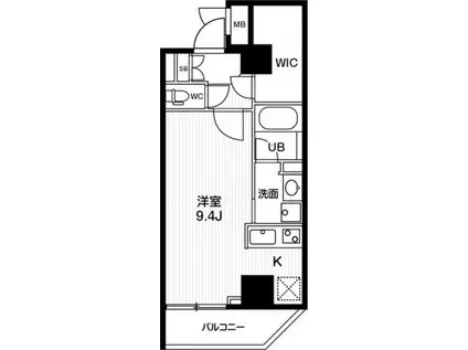 ジェノヴィア両国Vスカイガーデン(ワンルーム/9階)の間取り写真