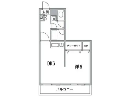 小名木川ハウス(1DK/9階)の間取り写真