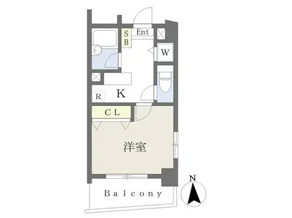 LAPOSTA(1K/4階)の間取り写真