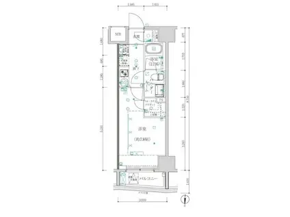 アルテシモ コルソ(1K/13階)の間取り写真