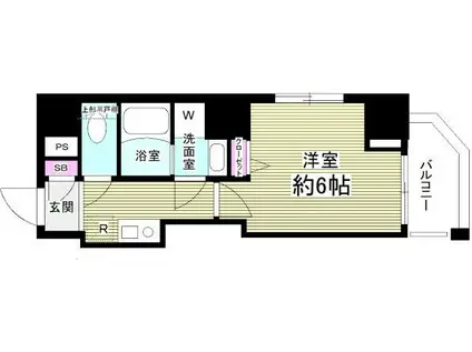 GLANZ門前仲町(1K/6階)の間取り写真