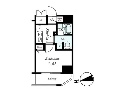 ラ・エテルノ大島ドゥーエ(1K/10階)の間取り写真