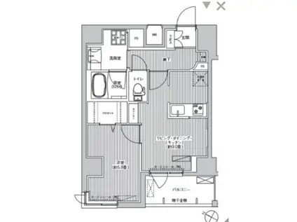 CASA KEITO カーサ ケイト(1LDK/9階)の間取り写真