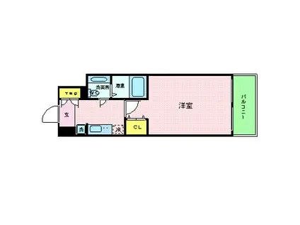 プレール・ドゥーク東京CANAL(1K/6階)の間取り写真