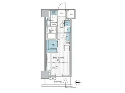 パークアクシス東陽町レジデンス(ワンルーム/1階)の間取り写真