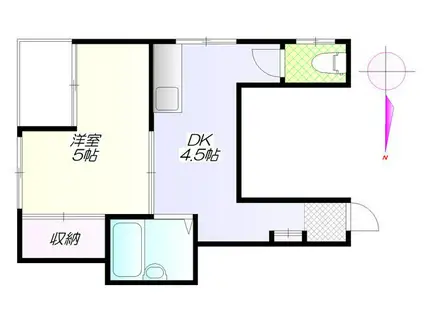 フレンドリイ小柴屋ビル(1DK/5階)の間取り写真