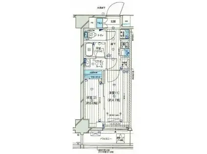GENOVIA小村井(1DK/5階)の間取り写真