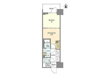 ルネサンスコート錦糸町II(2K/4階)の間取り写真