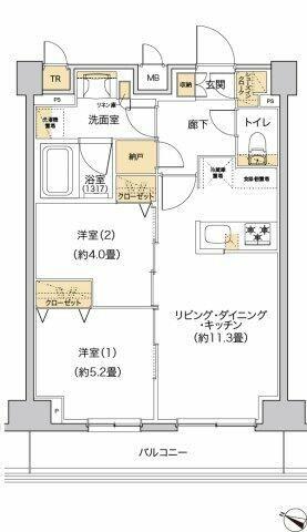 リビオメゾン南砂町(2LDK/13階)の間取り写真
