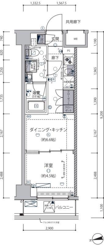 セジョリ東向島(1DK/3階)の間取り写真