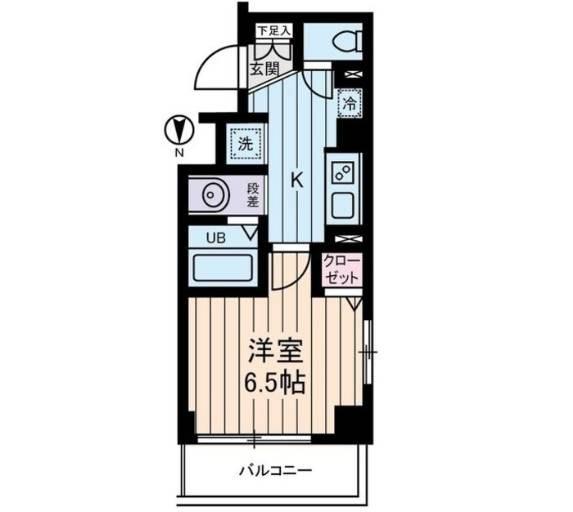 メゾンドロゼ(1K/2階)の間取り写真