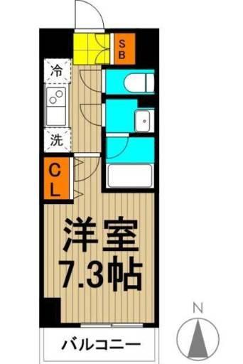 ベルフェリーク木場(1K/2階)の間取り写真