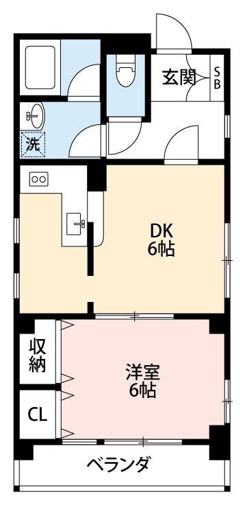 アブレスト浜町(1DK/3階)の間取り写真