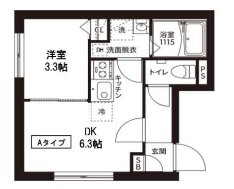 レピュア菊川駅前レジデンス(1DK/4階)の間取り写真