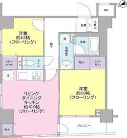 パートナーシップアパートメント(2LDK/8階)の間取り写真