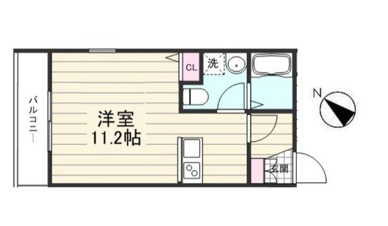 CREAL門前仲町(ワンルーム/4階)の間取り写真
