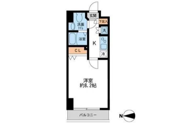 HF錦糸町レジデンス(1K/2階)の間取り写真