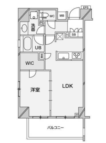 ウエルカーサ両国(1LDK/4階)の間取り写真