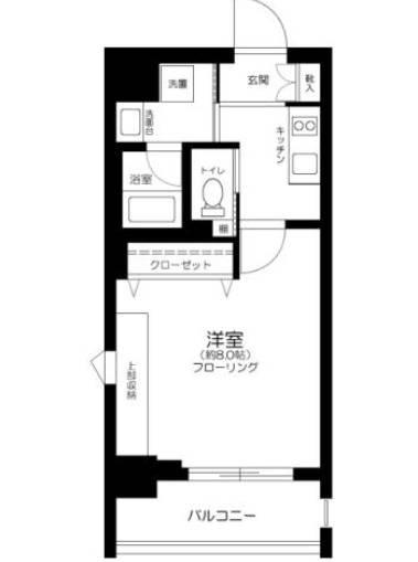 ブライズ両国DUE(1K/4階)の間取り写真