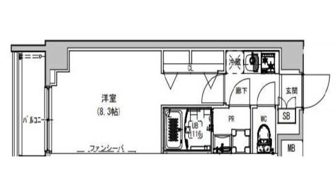 SーRESIDENCE本所吾妻橋(1K/2階)の間取り写真