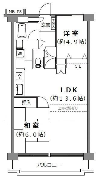 グリーンパーク南砂(2LDK/2階)の間取り写真