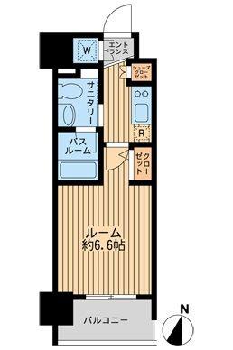 ダフィット門前仲町(1K/2階)の間取り写真