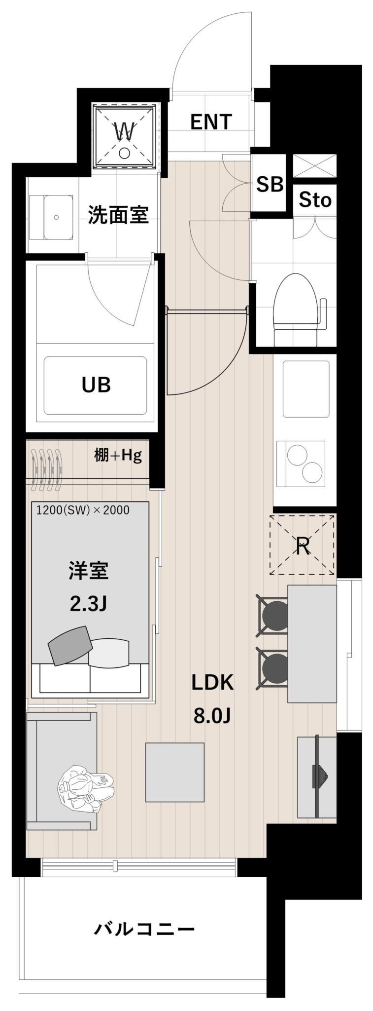 アーバンパーク清澄白河(1LDK/4階)の間取り写真