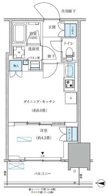 パークアクシス西大島コンフォートスクエア(1LDK/8階)の間取り写真