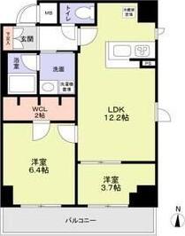 GRANDFORKS清澄白河(2LDK/2階)の間取り写真