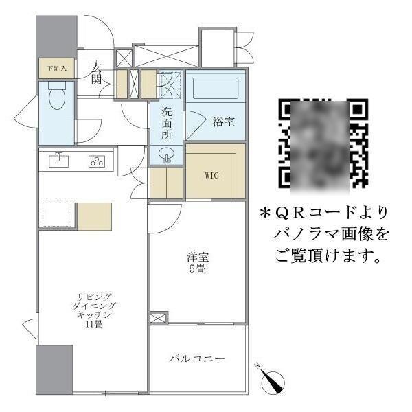 リビオ日本橋人形町(1LDK/15階)の間取り写真