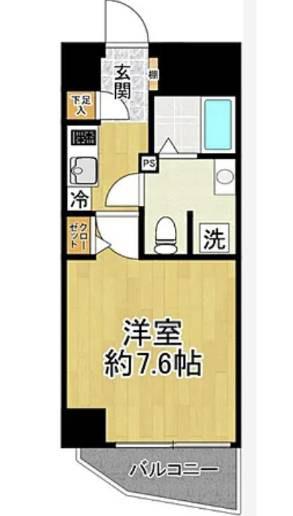 LAVILIO錦糸町BELLGRADE(1K/2階)の間取り写真