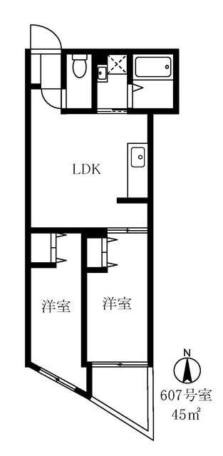 ファーストパークレジデンス(2LDK/6階)の間取り写真