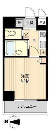 HF亀戸レジデンス(1K/13階)の間取り写真
