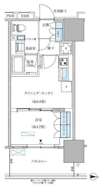 パークアクシス西大島コンフォートスクエア(1DK/3階)の間取り写真