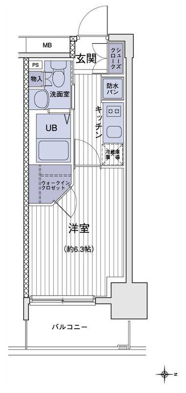エスティメゾン大島(1K/4階)の間取り写真