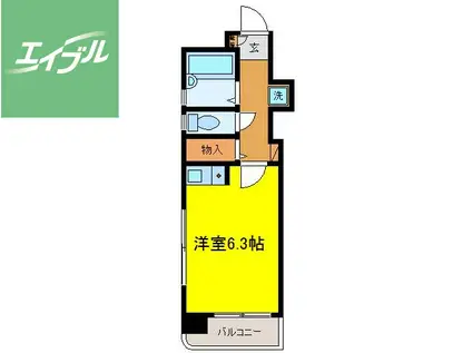 ライオンズマンション諏訪神社前(ワンルーム/5階)の間取り写真