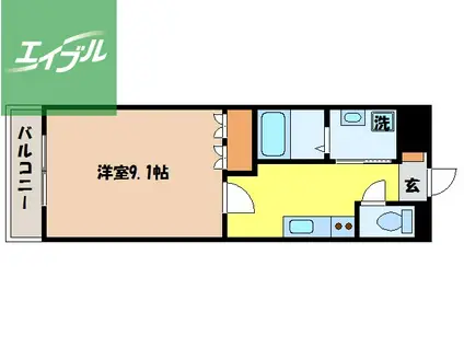 サニーヒルズ出雲(1K/1階)の間取り写真