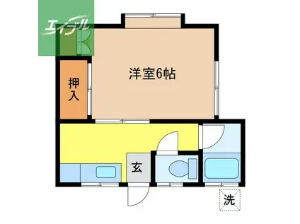 コーポサンシャイン(1K/2階)の間取り写真