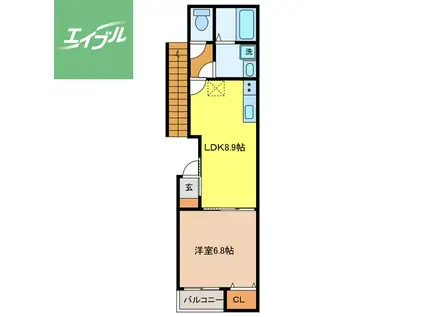 RESIDENCE矢の平(1LDK/2階)の間取り写真