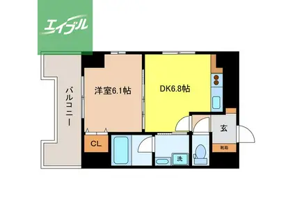 イ・メゾン麹屋(1DK/6階)の間取り写真