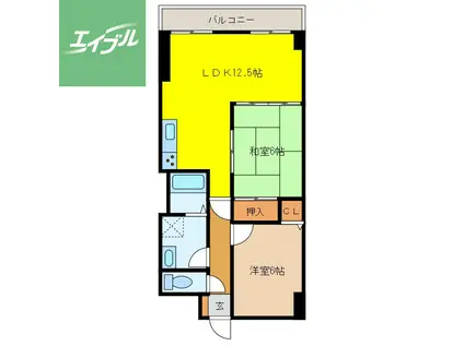 ヴューマンション松尾(2LDK/1階)の間取り写真