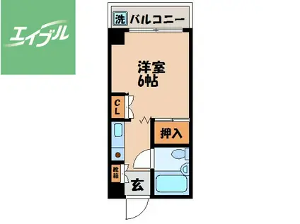 あこ物産ビル(ワンルーム/3階)の間取り写真