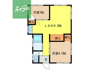 上小島アパート(2DK/2階)の間取り写真