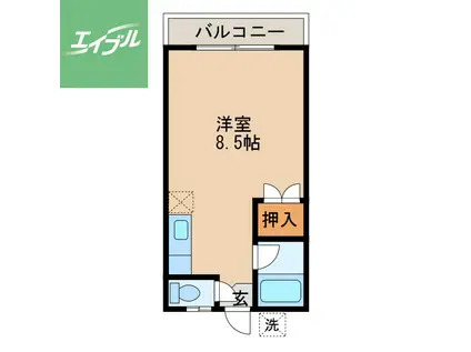 エステートハイツ出雲(ワンルーム/1階)の間取り写真