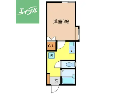 ウッドハイム(1K/1階)の間取り写真