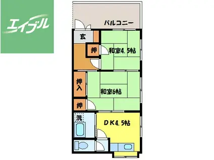 柴原アパート(2K/2階)の間取り写真