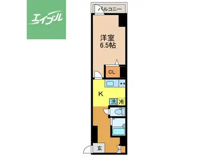 MODERN PALAZZO 眼鏡橋(1K/3階)の間取り写真