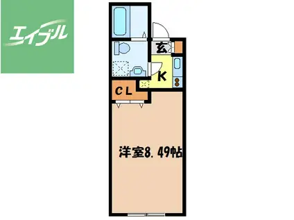 アミティ館内二番館(1K/4階)の間取り写真