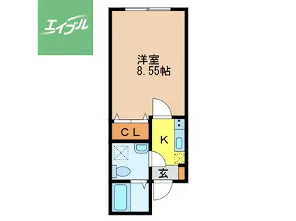 アミティ館内二番館(1K/1階)の間取り写真