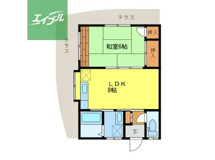 コーポ渡辺(1LDK/1階)の間取り写真